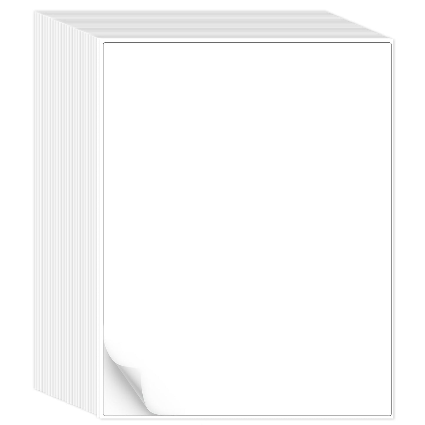L LIKED 500 Sheets 8.5 x 11 Full Sheet Label, Matte, White Sticker Paper for Laser & Inkjet Printer, Strong Adhesive (500 PCS)