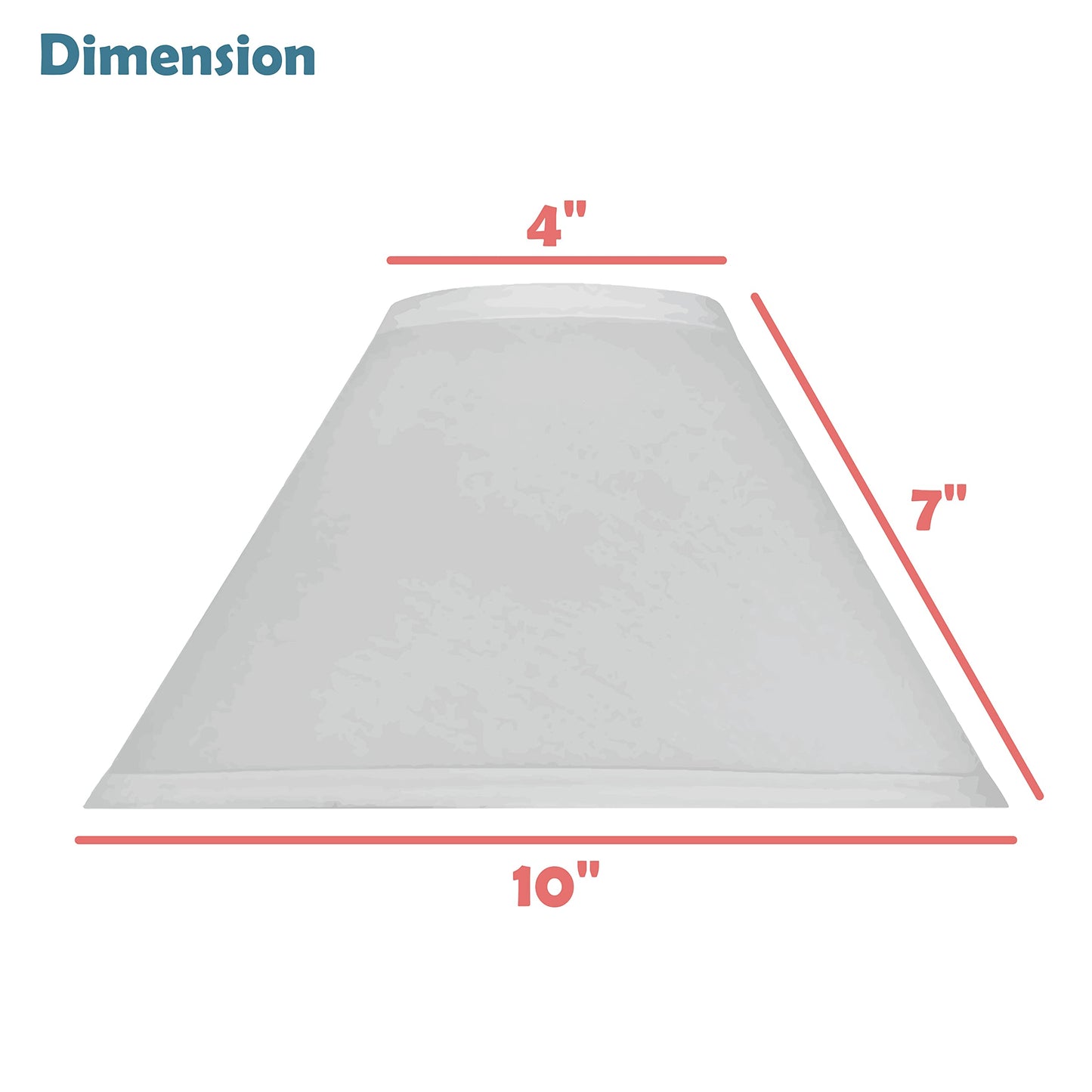 Aspen Creative 59171, Empire Uno Lamp Shade, Cotton White, 4" Top x 10" Bottom x 7" Slant Height, Slip UNO 33mm