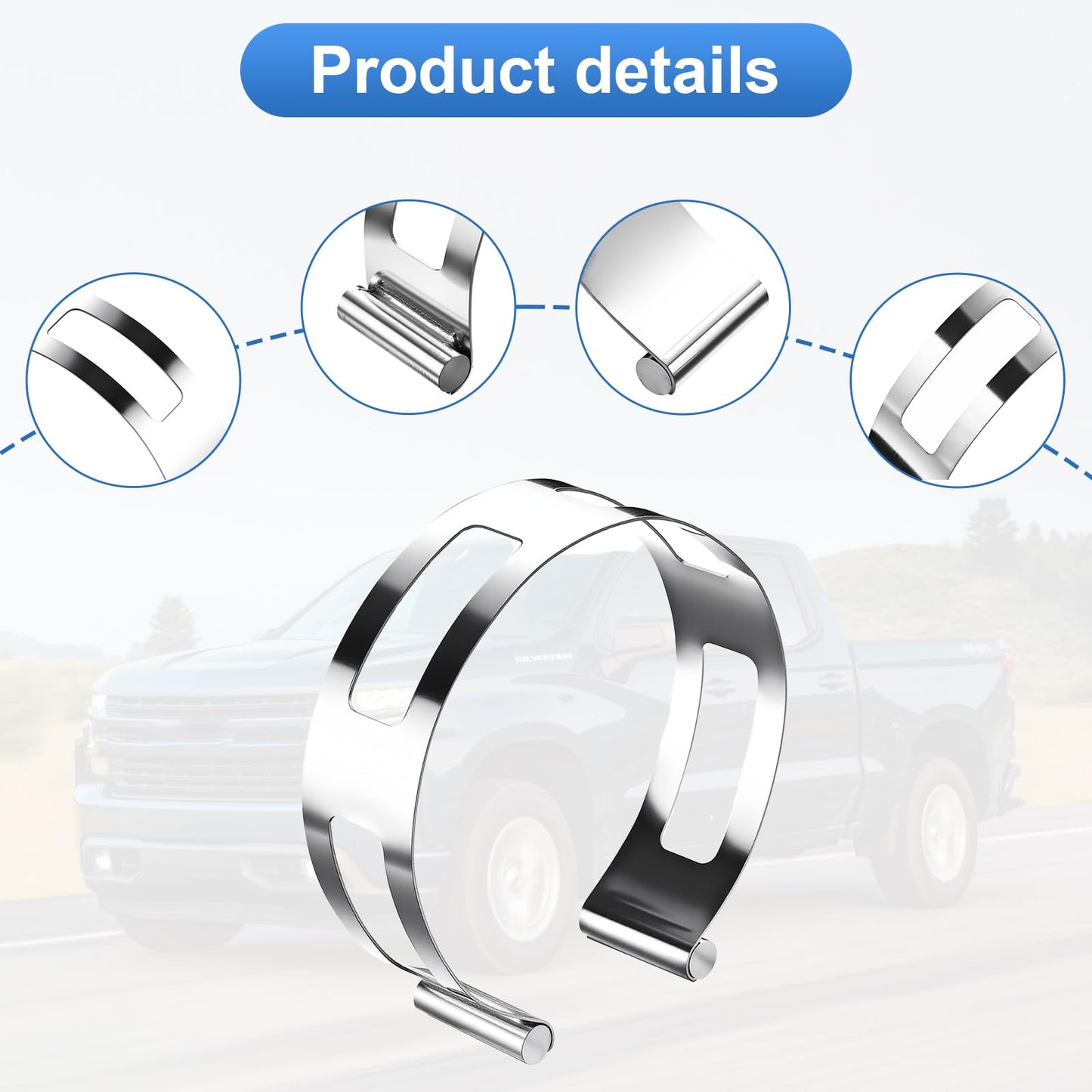 5Piece Stainless Steel Exhaust Pipe Clamps, Universal, for Welding and Exhaust Repairs (2" 2.5" 3" 3.5" 4")