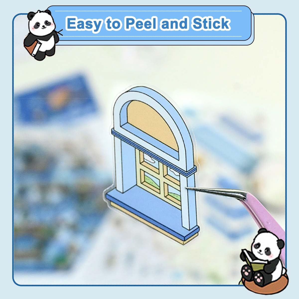 3D House Scene 20 Sets DIY Sticker Therapy for Adult Cute Cartoon Miniature Room Stickers Scene for Relief Stress Pass The Time