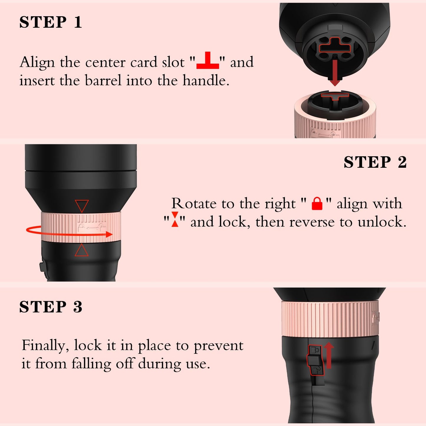 Thermal Brush 3 in 1 Set Ionic Heated Round Curling Brush Create Volume & Smoother Hair Style for Fully Dried Hair Ceramic Fast Heating Curling Iron Brush with Temperature (Black)
