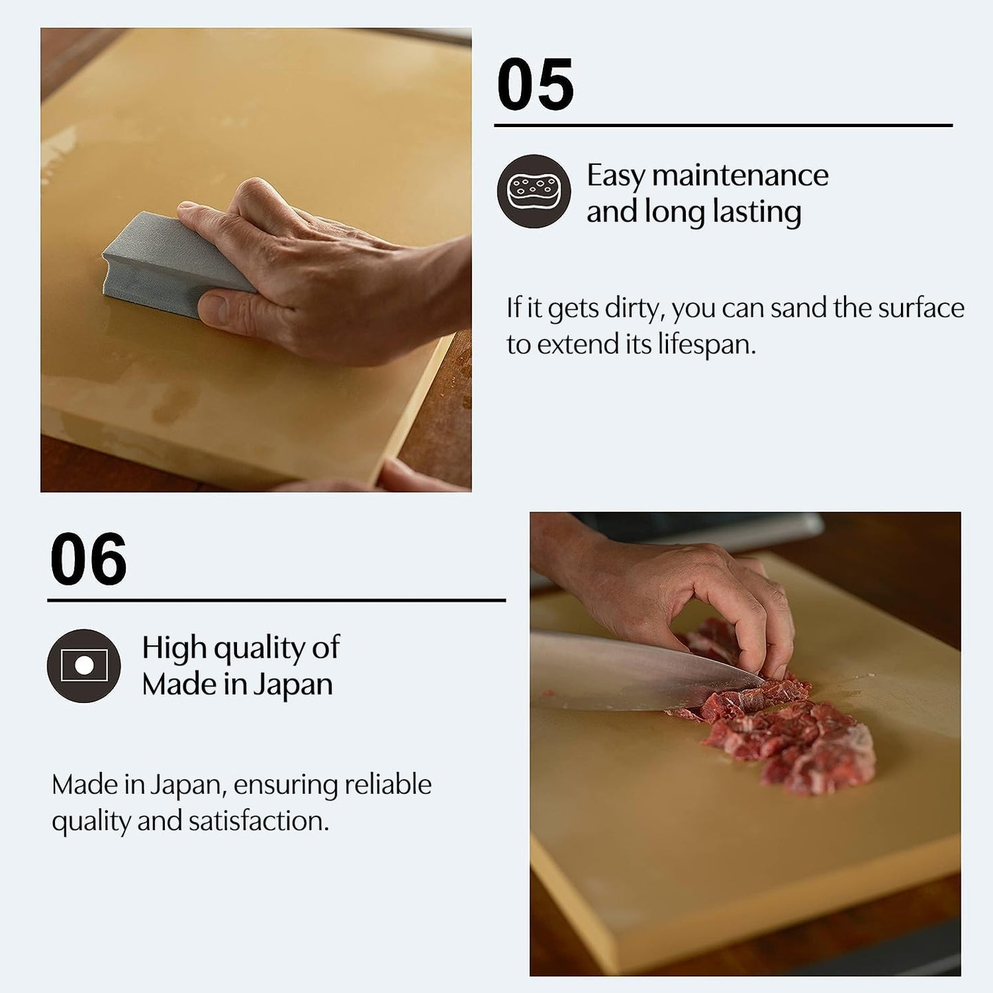 Asahi Cookin Cut Rubber Cutting Board, NE05102, Home Use, Made in Japan L 15.7 x 9.1 x 0.5 inches (40cm x 23cm x 1.3cm)