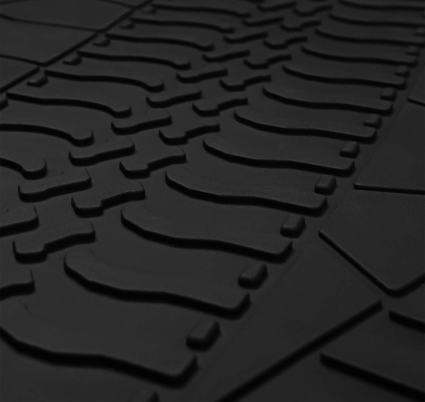 San Auto Car Floor Mat Custom Fit for Jeep Compass 2017-2025 2026 Full Black Rubber Auto Floor Liners Mat Set All Weather Protection Heavy Duty Odorless