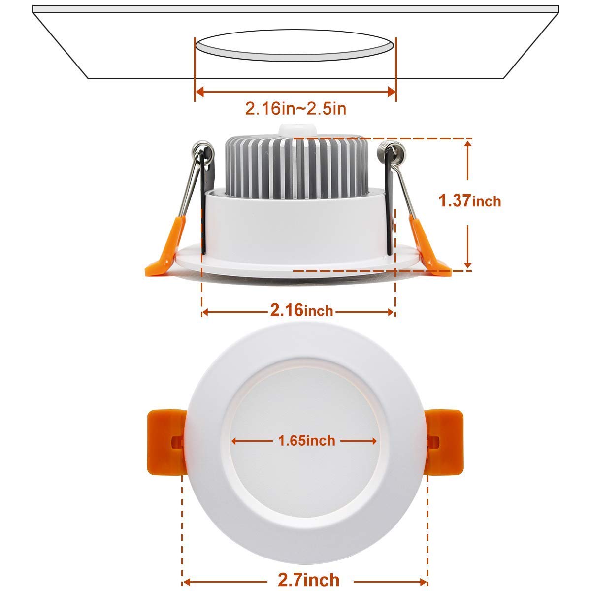 YGS-Tech Smart 2 Inch LED Recessed Lighting RGB WiFi Downlight, 5W Compatible with Alexa and Google Home, Dimmable RGB & CCT 2700-6500K Color Changing, 120V Ceiling Light with LED Driver (4 Pack)