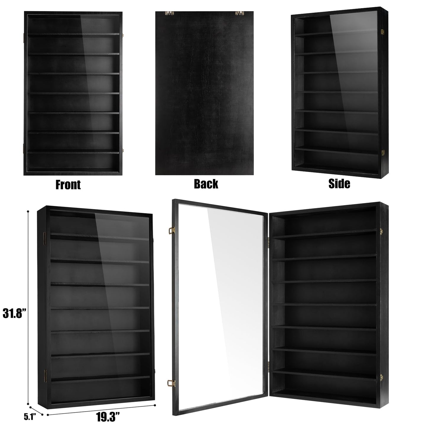 1/24 Scale Diecast Display Case Wall Mount Clear Model Car Display Case Model Cars Storage Cabinet Rack with Acrylic Door Holds 16 Cars
