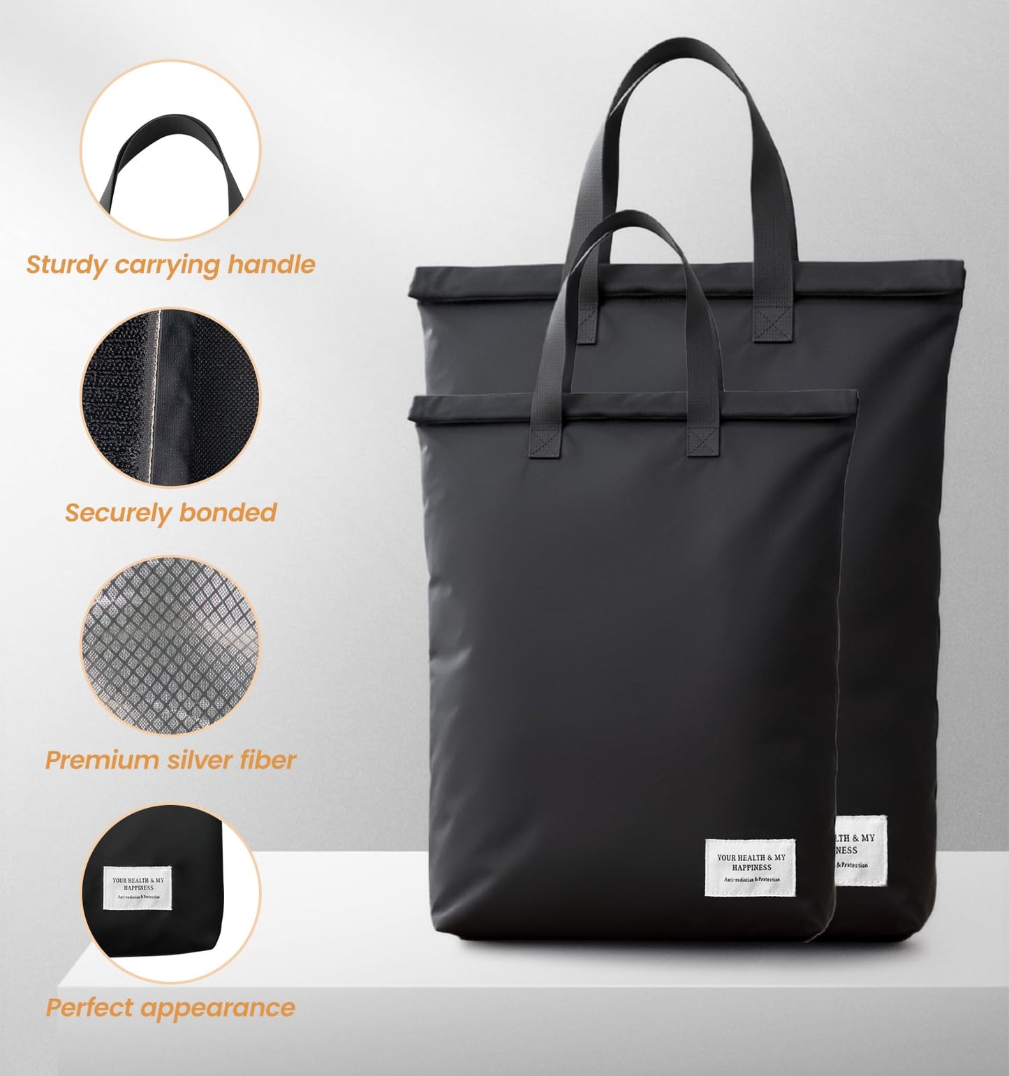 Faraday Bags with Handle,Anti-Tracking Faraday Bag for Laptops & Tablets & Phones & Car Keys,Waterproof Anti-Scratch,Anti-Theft Signal Blocking Pouch