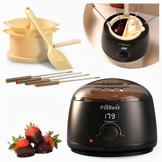 Chocolate Melting Pot, Electric Candy Melter with 2 Silicone Bowls, 17.6 OZ (500 ml) Fondue Pot Set & Chocolate Warmer Set for Dipping Cheese, Candy, Cake Pop, Home Fondue Parties Essential Supplies