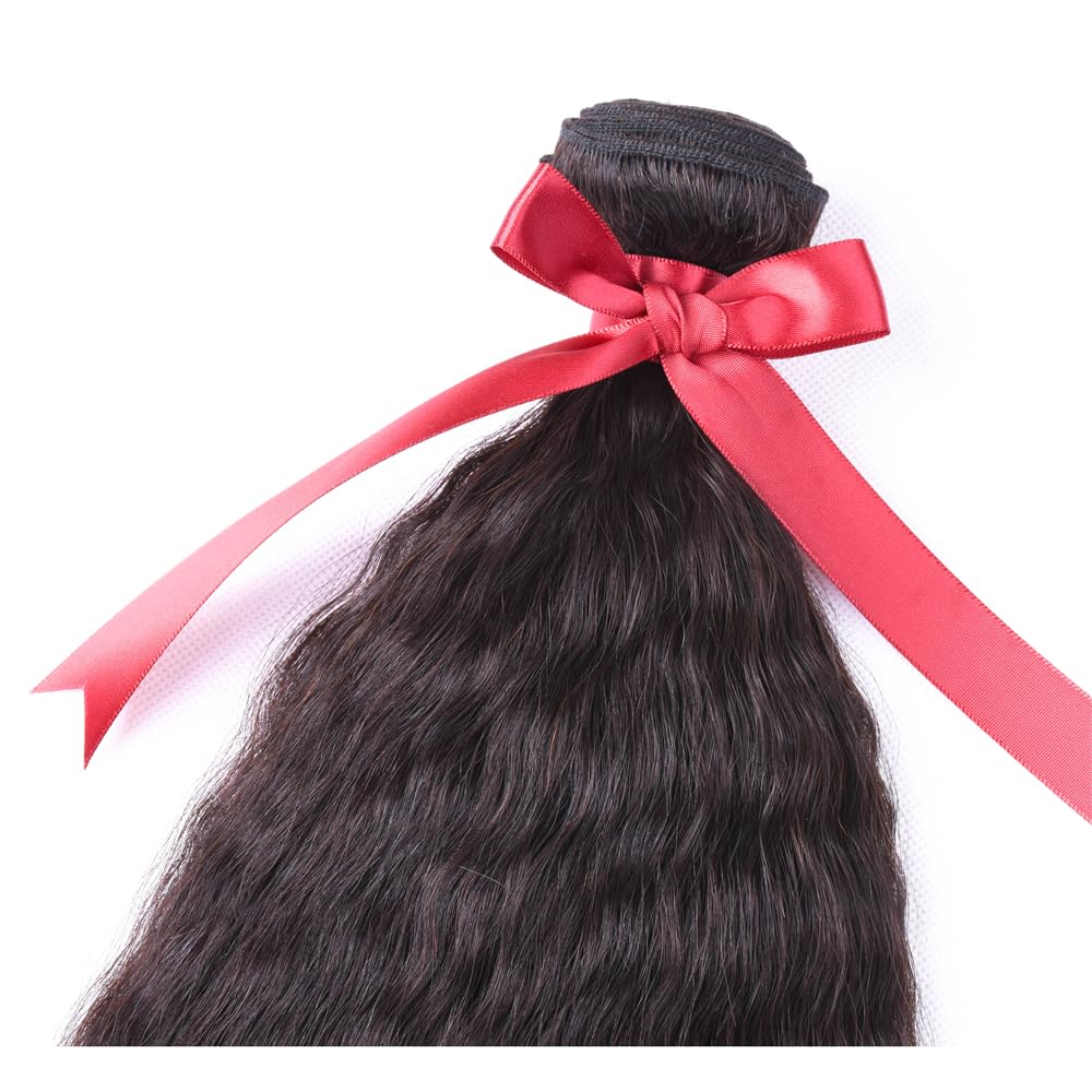 Human Hair Bundles Kinky Straight 1pcs 20 inch Single bundle Human Hair Yaki Straight Natural Black Kinky Hair For Black Girl