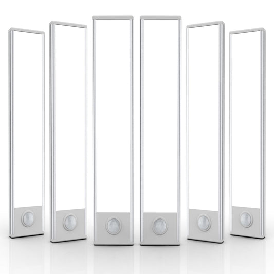 6 Pack Under Cabinet Lights Wireless, 40 LED Motion Sensor Light Indoor Rechargeable Magnetic Closet Lights Battery Operated, Under Counter Lights for Kitchen, Wardrobe, Hallway, Stairs