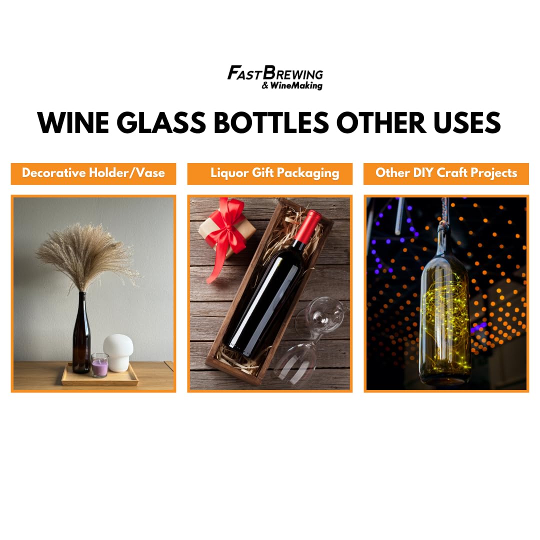 FastRack - 750 ml Frosted Wine Bottles (Pack of 12), W5 750 ml Bordeaux Glass Liquor Bottles, Frosted/Flint Stretch Empty Wine Bottle for Drinks - NO CAPS INCLUDED