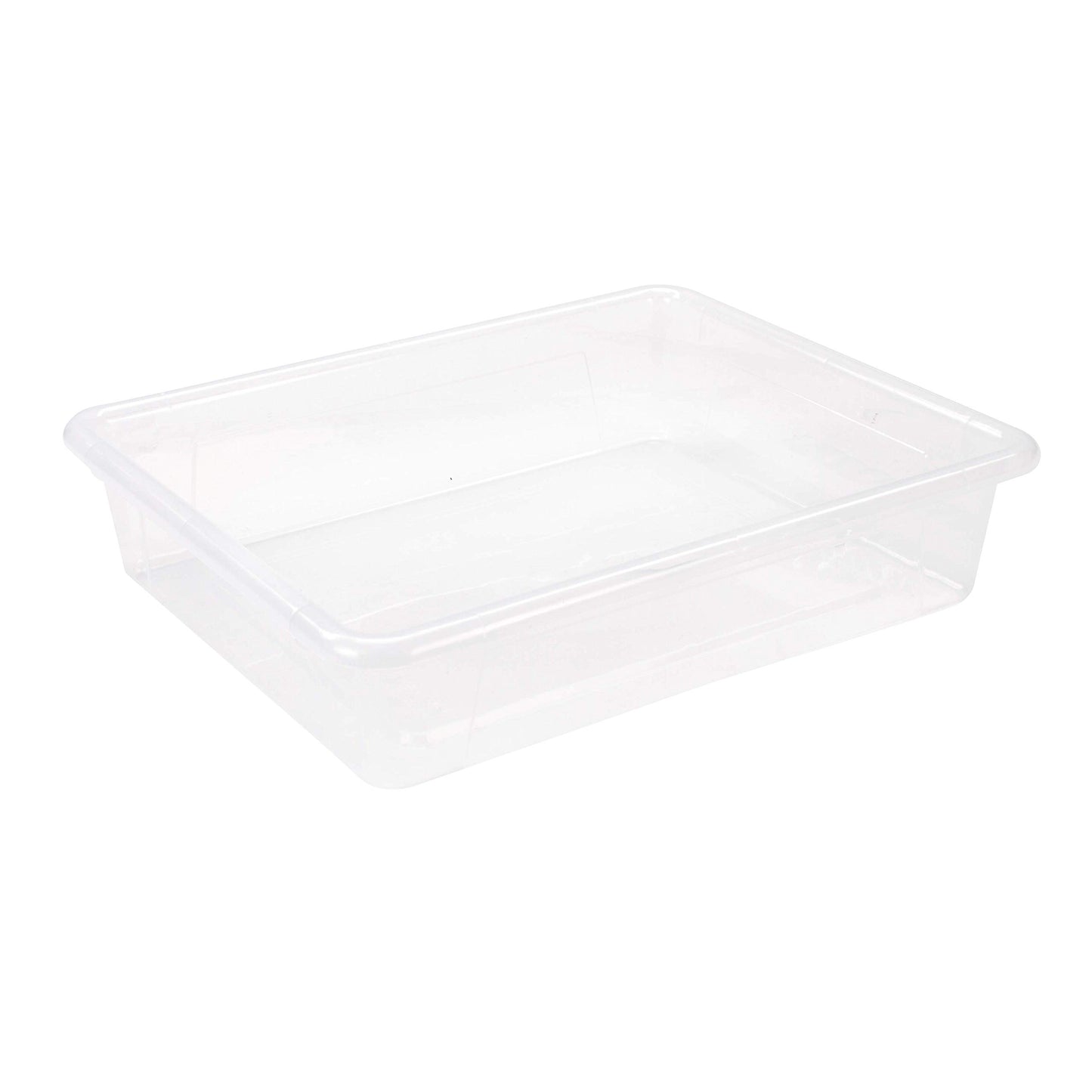 Storex Letter Size Flat Storage Tray – Organizer Bin for Classroom, Office and Home, Clear, 5-Pack (62531A05C), 10 x 13 x 3 Inches