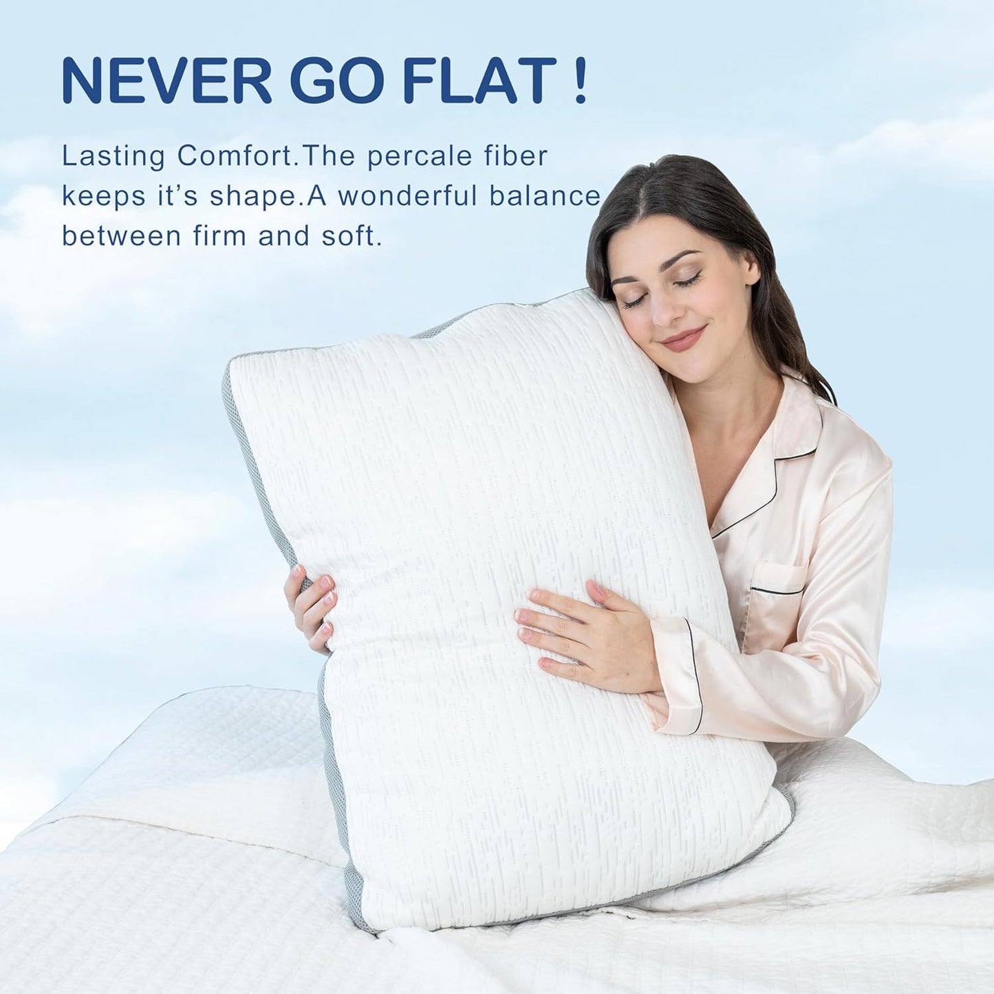 ACCURATEX Pillows King Size Set of 2, Rayon Derived from Bamboo Removable Cover, Shredded Memory Foam Pillow with Down Alternative Fill (Adjustable), Supportive Pillows for Side Back Sleepers