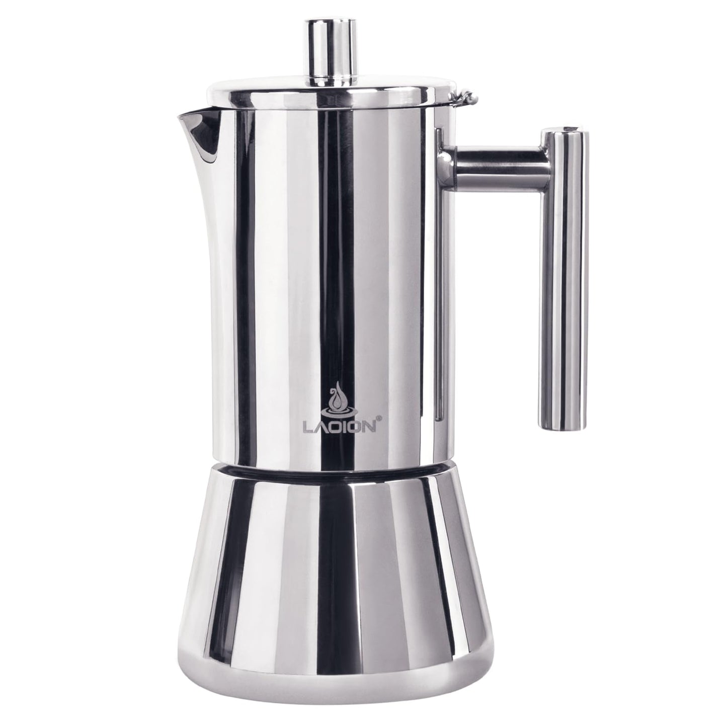 LAOION Stovetop Espresso Maker, 12Cup 17.5 oz Moka Pot, Stainless Steel Cuban and Italian Coffee Maker for Cafetera Cubana, Greca De Cafe Induction Stovetop Compatible, Coffee Gift for Home Travel