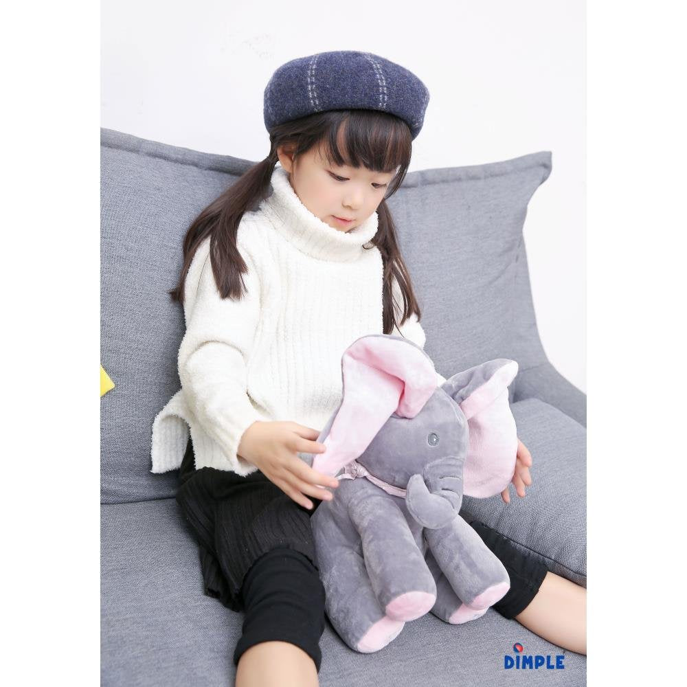 Dimple Kaia Peek A Boo Elephant Toy, Interactive Singing Stuffed Elephant Plush with Moving Ears, Musical Stuffed Animal for Babies and Toddlers, Adorable Elephant Baby Toy