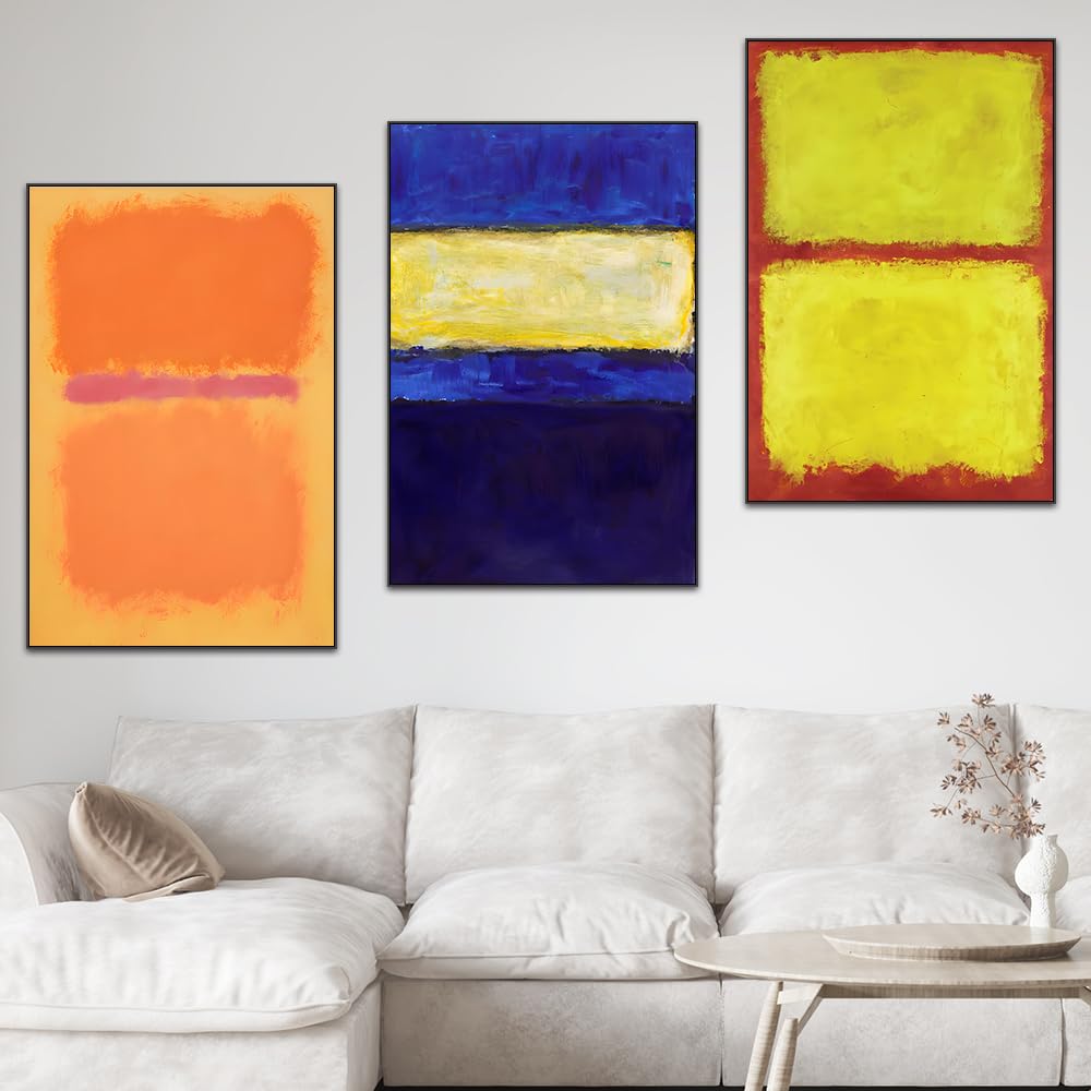 FCHUI Wall Art, Canvas Frame Simple Natura Abstract World Famous Painting Prints, Large Size Paintings Set of 3 Aesthetic Wall art decor for Living Room Bedroom Kitchen Office