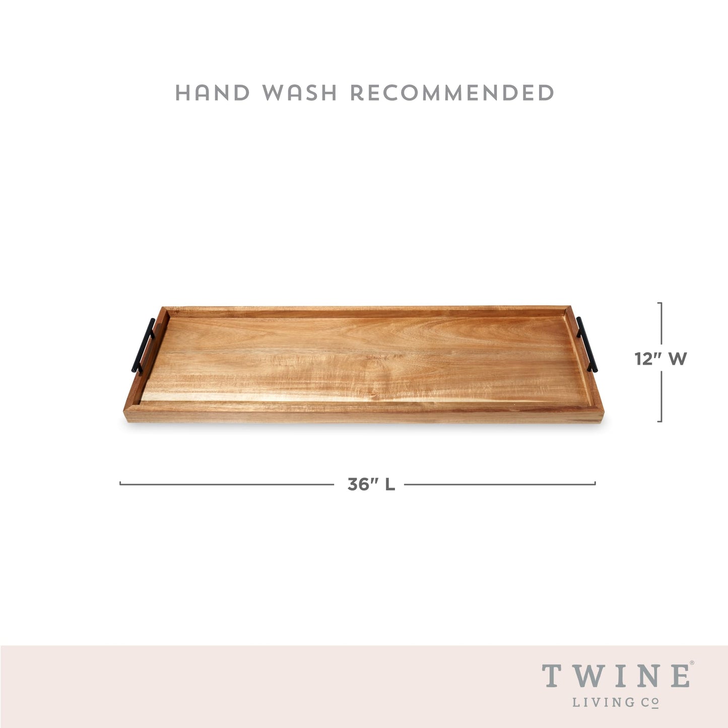 Twine Modern Manor Longboard Cheese Platter with Handles, Rectangular Cheese Board and Home Decor Tray, Dining Table Accessories Acacia Wood Set of 1