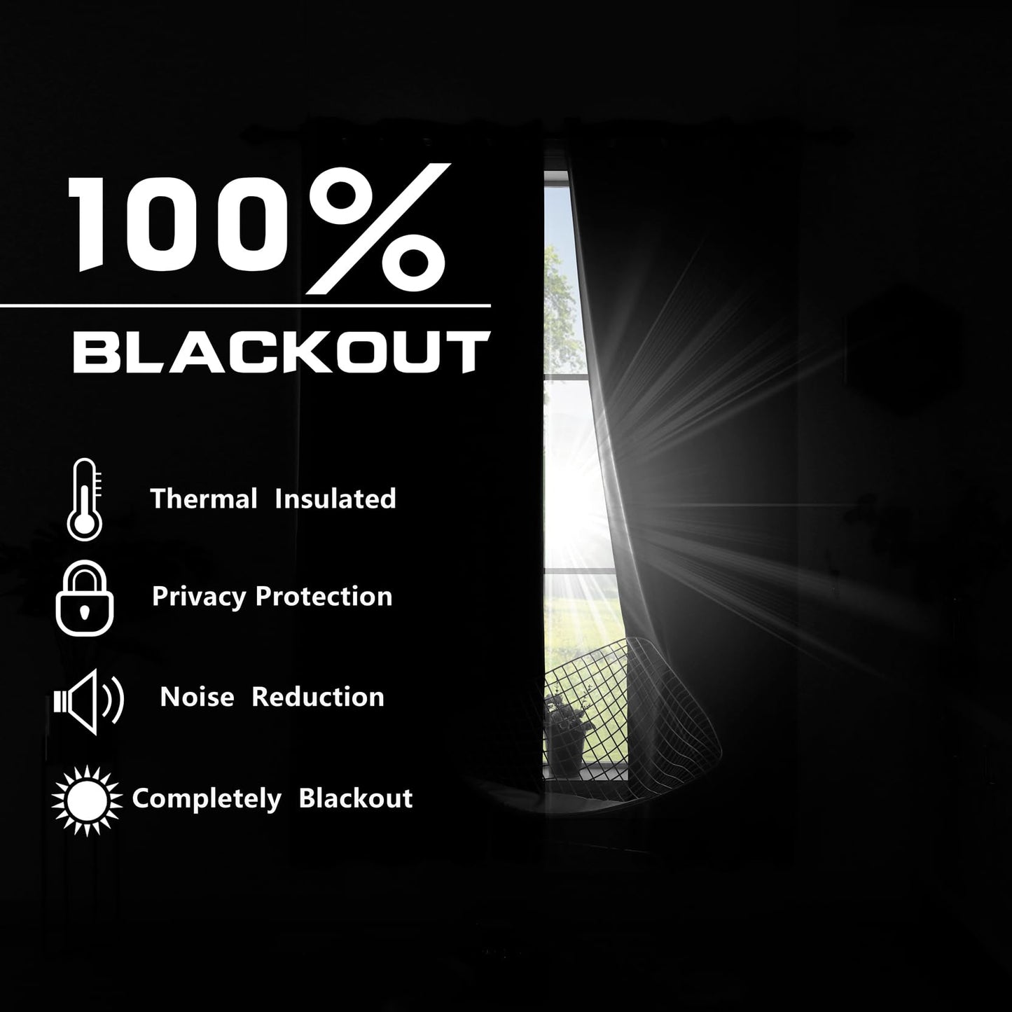 Extra Wide 70 Inch Linen Soundproof Blackout Thermal Curtains for Summer Heat, Noise Reducing Insulated Black Out Sliding Door Curtain for Bedroom 84 Inch Long,Living Room Drapes 84 Length 2 Panel Set