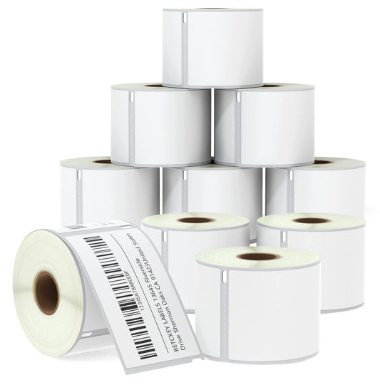 BETCKEY - Compatible DYMO 30256 (2-5/16" x 4") Shipping Labels, Perforated, Compatible with DYMO Labelwriter 450, 4XL, NOT FIT 550 & 5XL [10 Rolls/3000 Labels]