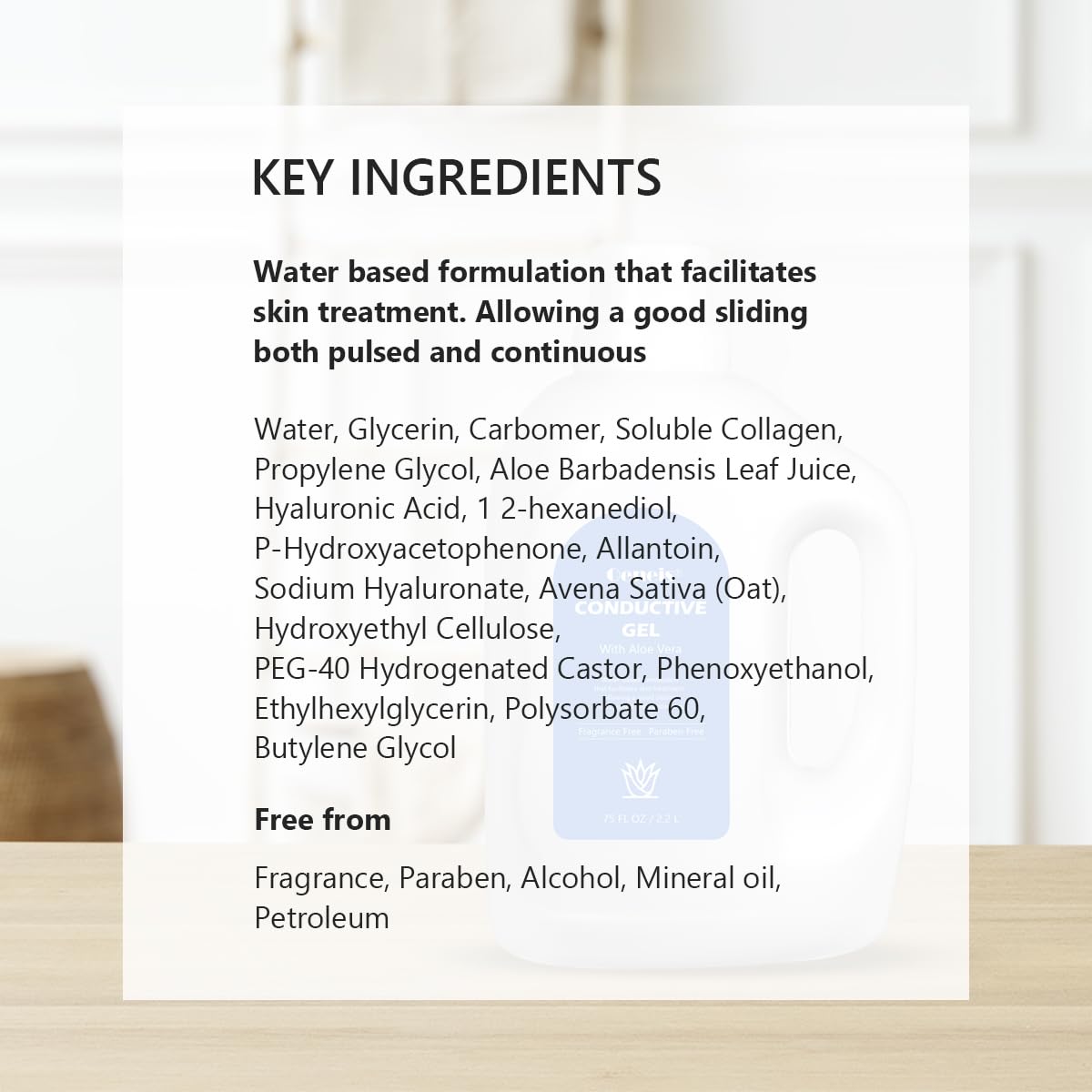 Oeneis Conductive Gel with Aloe Vera for Face Microcurrent, Deep Hydrating Formula Radio Frequency Gel, Fragrance-Free, Paraben-Free, 75 fl oz