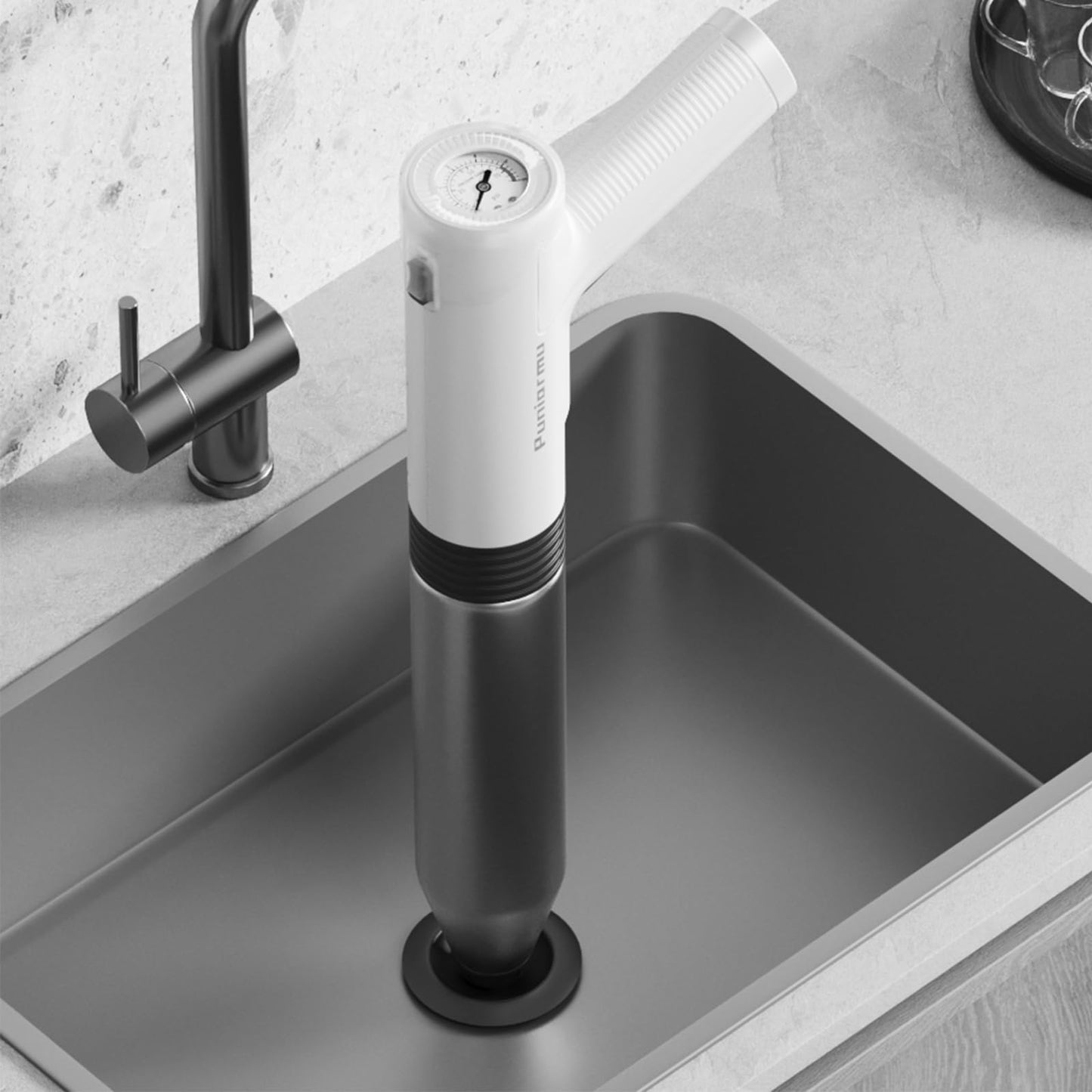 Puniarmu Electric Toilet Plunger,Unclog In One Shot,Remover For Bathroom,Kitchen Pipes Clog,High Pressure Air Plungers For Bathroom Heavy Duty (White)