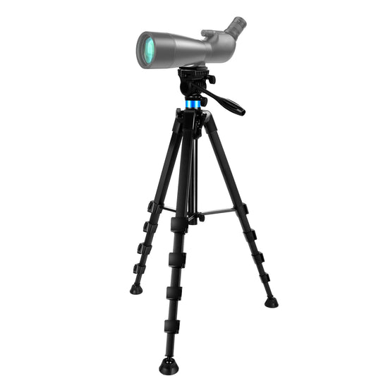 72.4 inch Spotting Scope and Binoculars Heavy Duty Tripod, Shooting Hunting Rest V Yoke Stand with Binoculars Adapter, Compatible with Monocular/Astronomical Telescope/DSLR Camera/Projector(Load 22Lb)