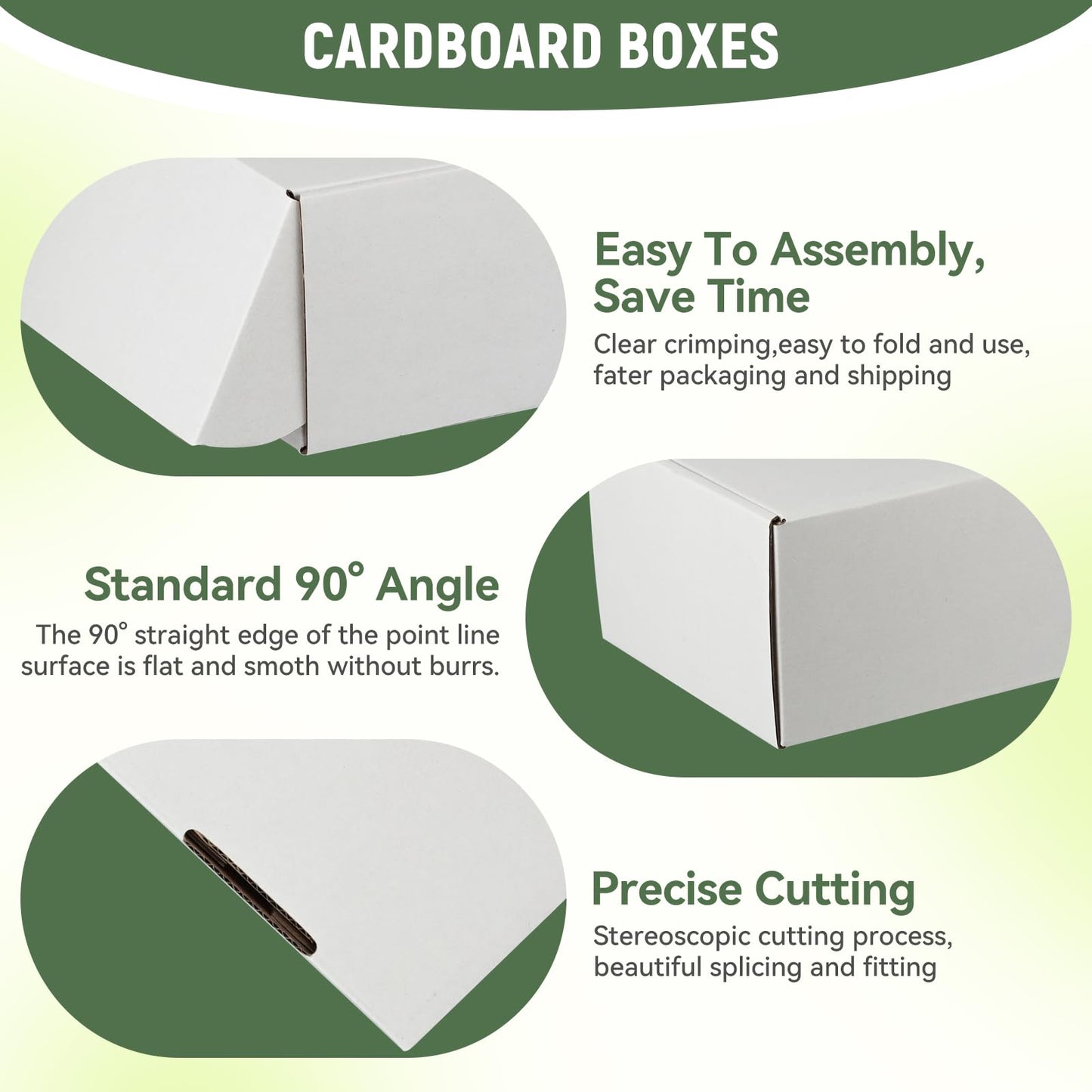 20 Pack 13"x10"x4" inch Shipping Boxes White Corrugated Cardboard Box for Small Business, Mailer, Shipping, and Packing