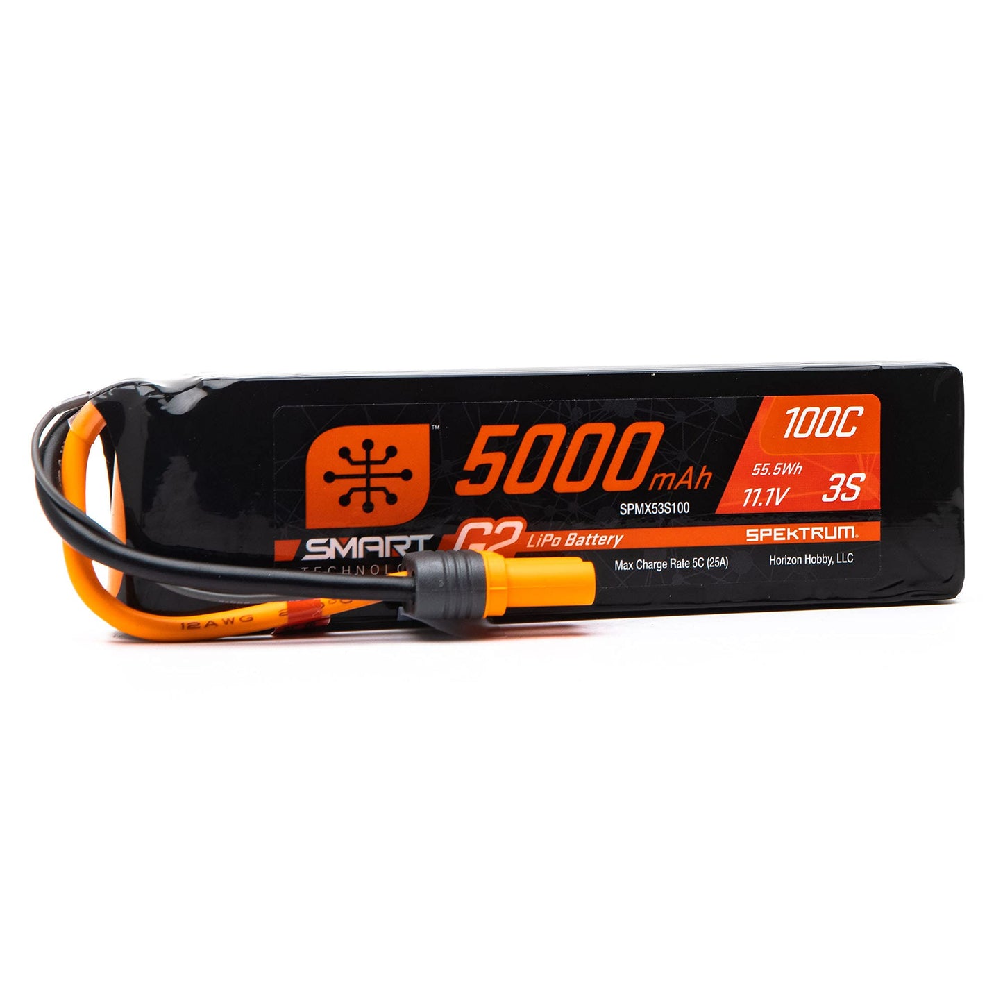 Spektrum 11.1V 5000mAh 3S 100C Smart G2 LiPo Battery: IC5, SPMX53S100,Multi