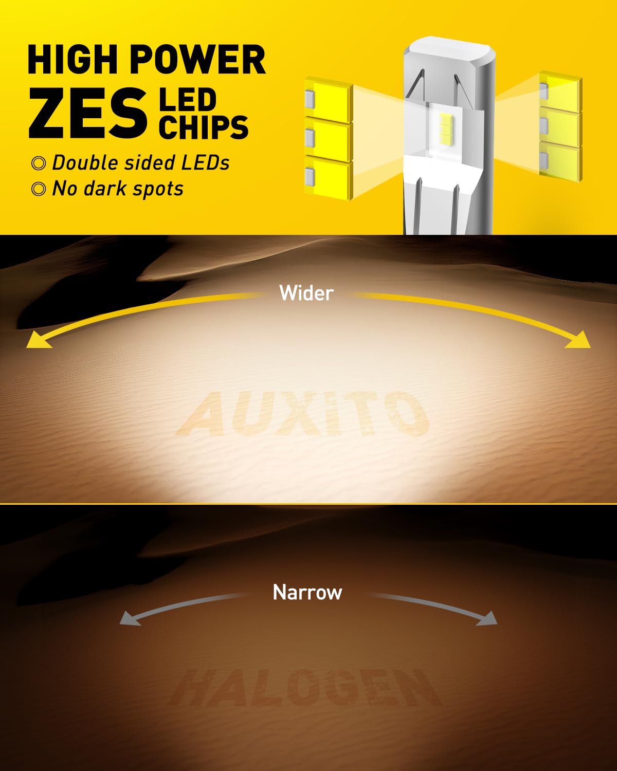 AUXITO LED Fog Light Bulbs, 9005/HB3 9006/HB4, 30000ML Super Bright, Mini Size Easy to Install, Pack of 4