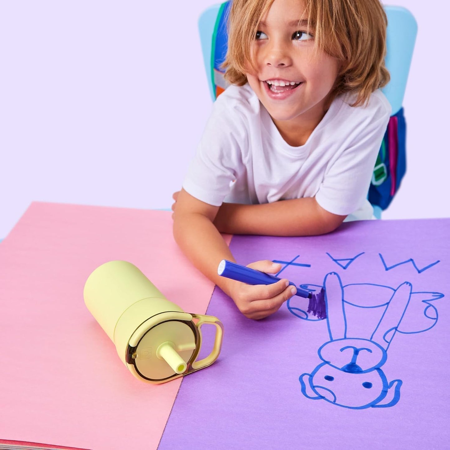 BrüMate Leap 12oz 100% Leakproof Kids Tumbler with Handle and Silicone Soft Straw | Drop Resistant Silicone Sleeve | For Kids 4+ | Insulated Stainless Steel | Cup Holder Friendly | 12oz (Dinos)