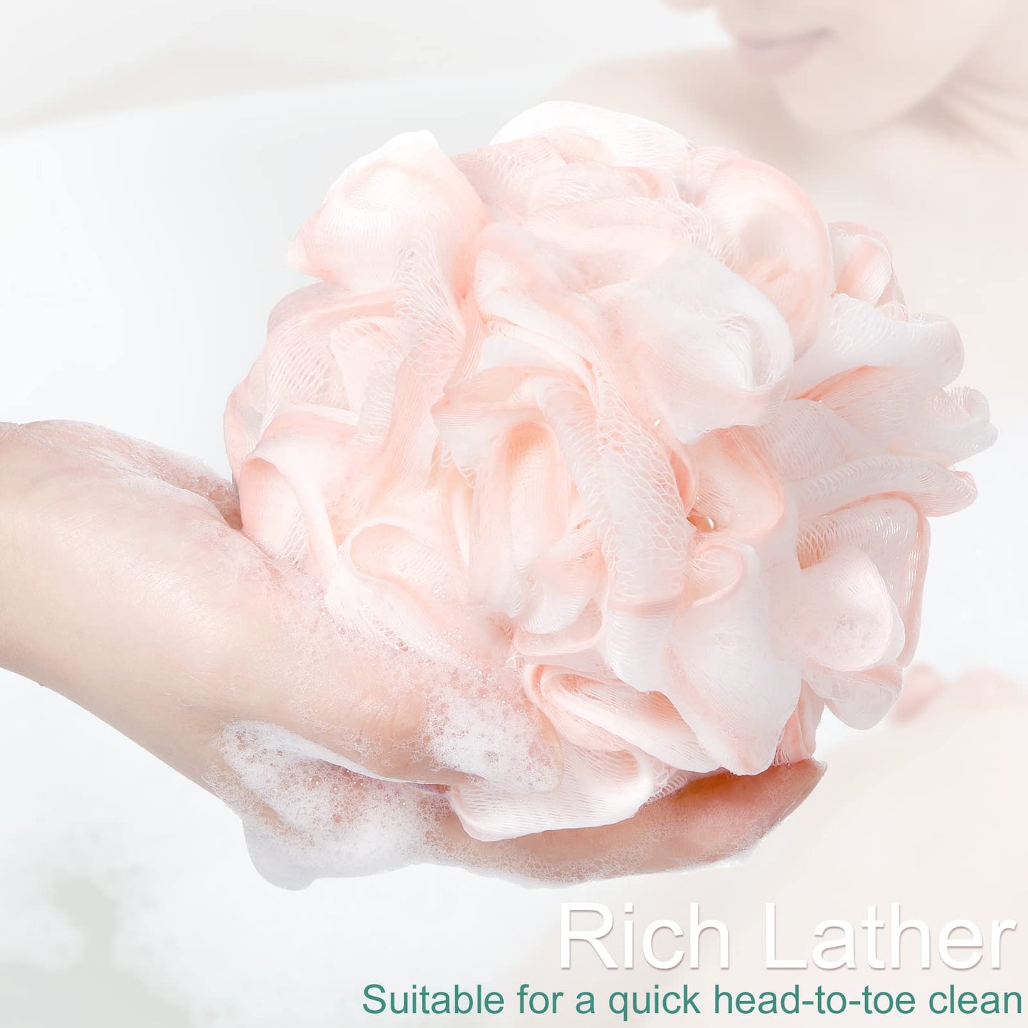 48 Pack Bath Sponge Shower Loofahs Bulk 50g Soft Net Body Scrubber Sponge Ball Body Shower Puff Mesh Pouf Bath Scrunchies Body Wash Puff for Men and Women Exfoliating Shower Pouf Balls (Classic Color)