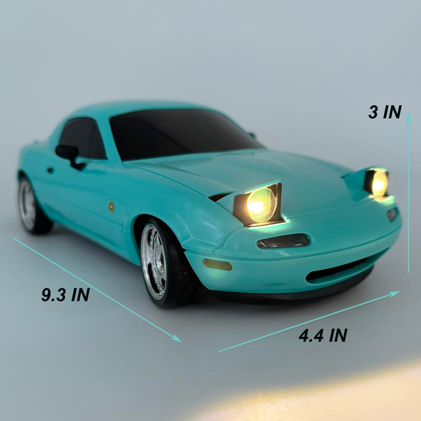 HLSFWDRIVE RC Drift Car 1/18 Scale LDRC Drift Car with Gyro Hobby RC Car for Adult RWD Drifting 2.4 GHz Gyroscope Proportional Throttle Steering Metal Drive Shafts Blinking Headlights LD1804