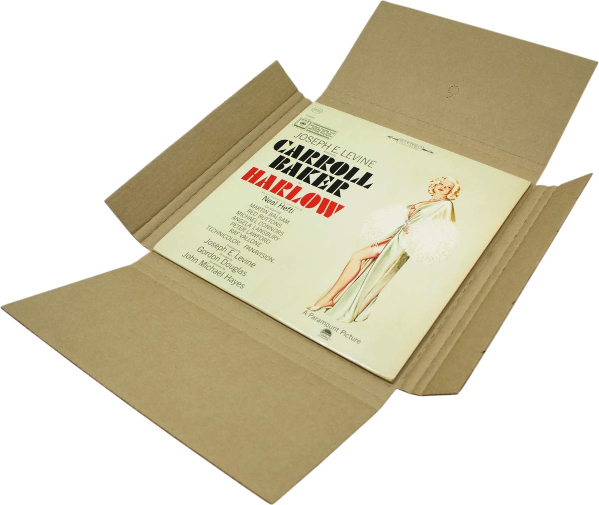 (10) White Vinyl Record LP Shipping Mailer Boxes - Holds 1 to 3 12" Records - Adjustable Height - STRONG 32 ECT Cardboard #12BC01VDWH