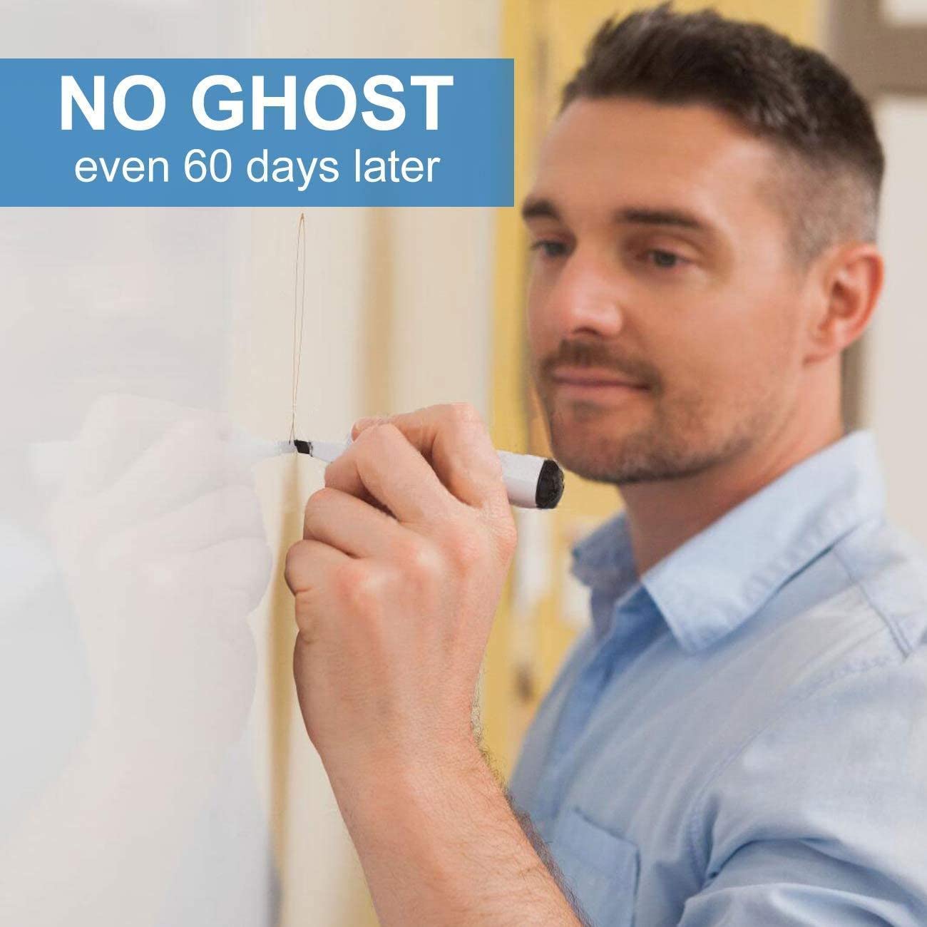 Dry Erase Sticker for Wall, White Board Stickers, 4' x3' Whiteboard Wall Paper Roll, 48 x 36 inches Dry Erase Paper, AFMAT White Board Stick on Wall, PET Dry Erase Surface, No Ghost, 3 Markers