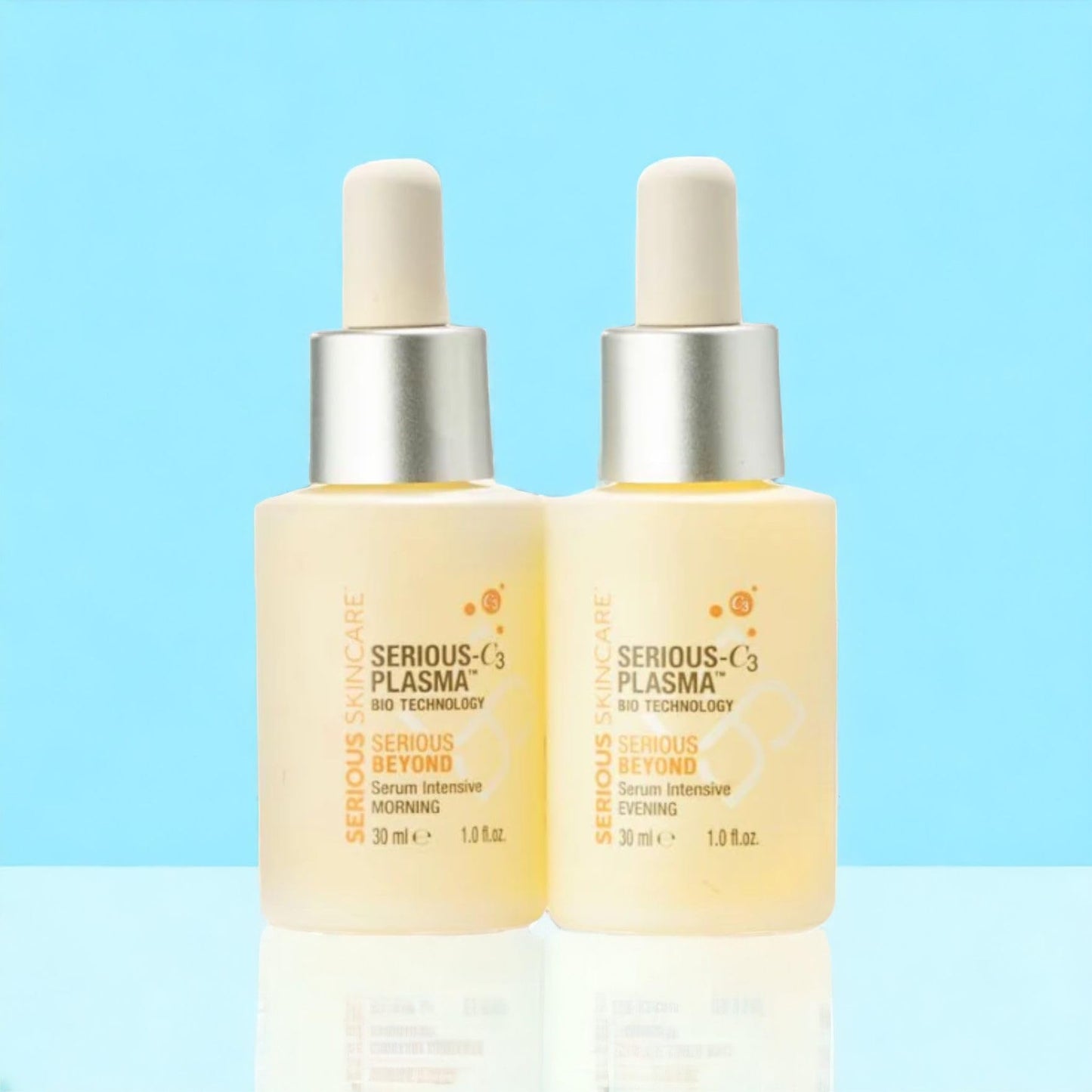 Serious Skincare - Serious Beyond Intensive 60 Day Facial Treatment - Visibly Smooth Fine Lines, Wrinkles and Pores - Face and Neck - Hydrolyzed Collagen - Peptides - AM Serum 1 oz., PM Serum 1 oz.
