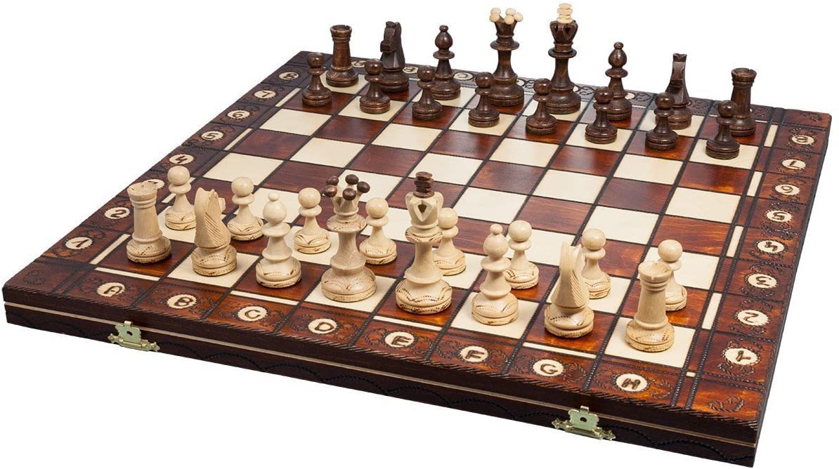 Chess and games shop Muba Beautiful Handcrafted Wooden Chess Set with Wooden Board and Handcrafted Chess Pieces - Gift idea Products (16inch (40 cm))