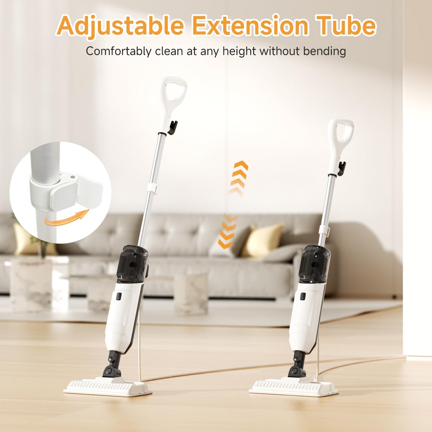 Steam Mop for Floor Cleaning, Multi-Purpose Steam Cleaner with Handheld Steamer & Accessories, Deep Cleaning Floor Steamer for Hardwood and Tile, Pet-Friendly Steam Mop for Home