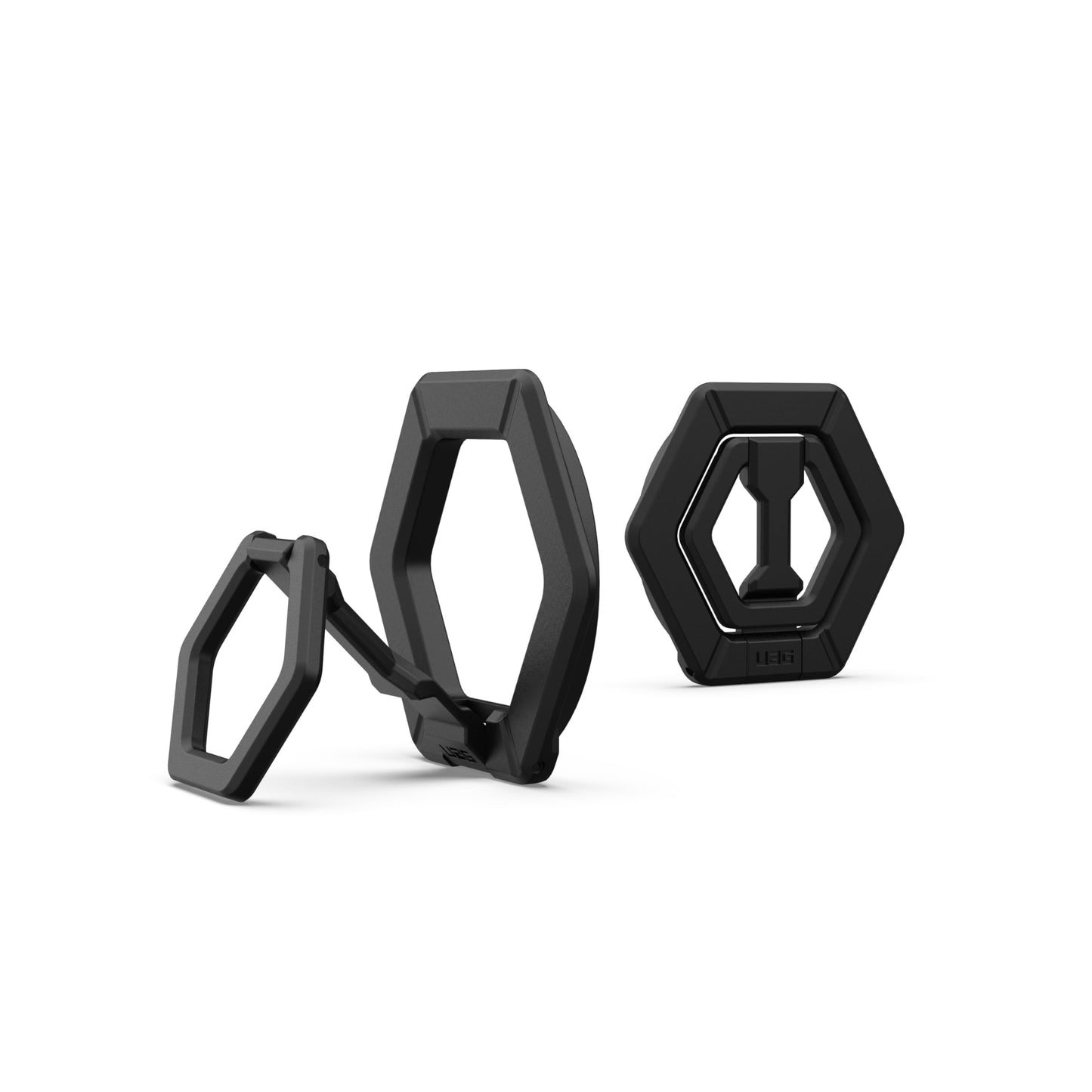 URBAN ARMOR GEAR UAG Magnetic Phone Ring Stand Compatible with MagSafe Magnet, Removable Metal Finger Ring Grip & 360 Rotation Adjustable Kickstand for iPhone 16/15/14/13, Galaxy S24/S23, Black/Black