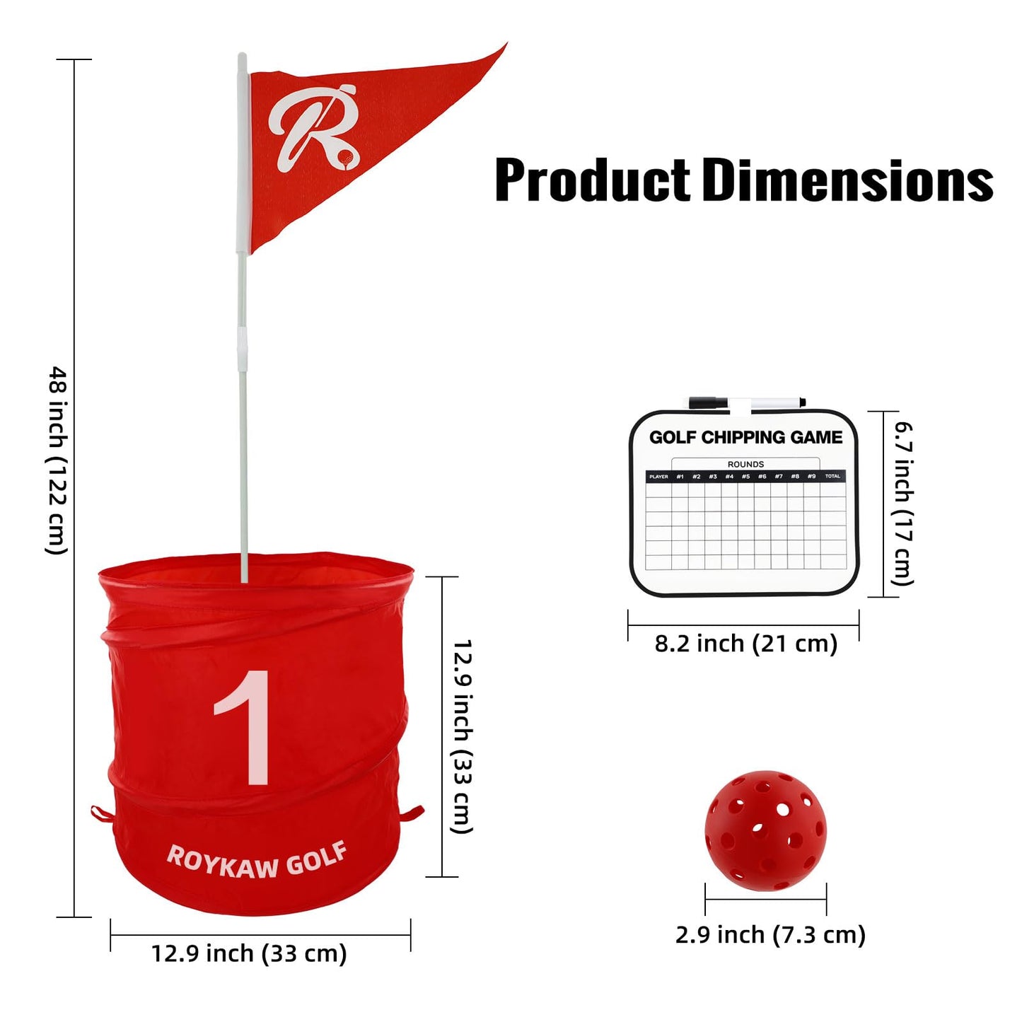 Roykaw Backyard Golf Game, 9 Holes Bucket Game with Balls, Battle Golf Game for Outdoor Beach Park & Indoor, Golf Yard Game Set for Fun, Fits Family & Friend Party (No Golf Club)