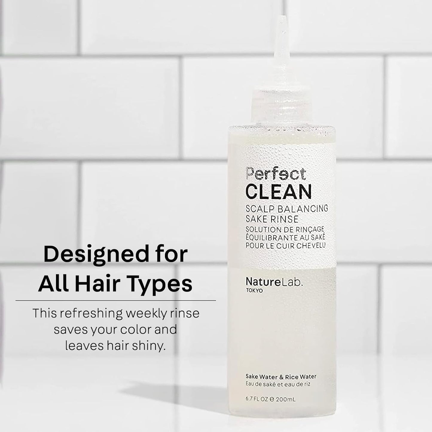 NATURELAB. TOKYO Perfect Clean Clarifying Scalp Scrub 2-in-1 Shampoo and Scalp Scrub Hair Treatment (8.1 oz) & Perfect Clean Scalp Balancing Sake Rinse (7 oz)