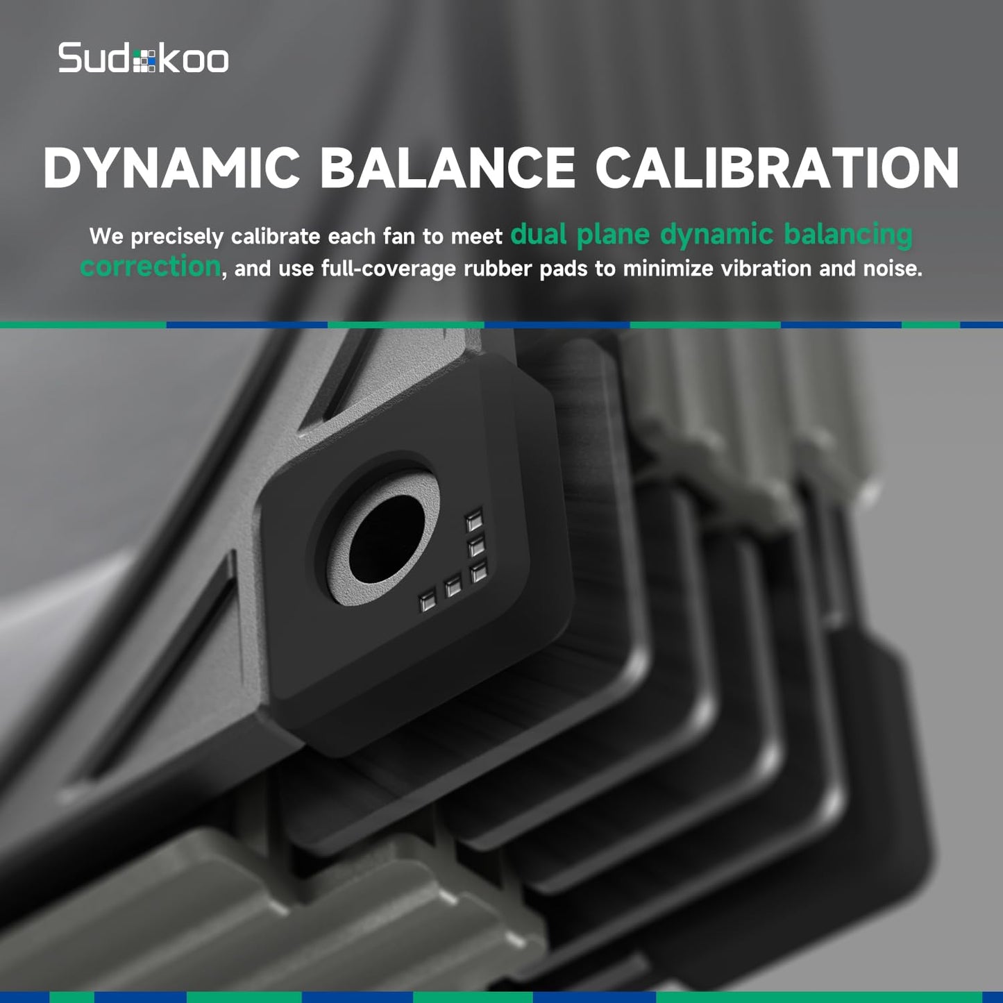 Sudokoo Sudokoo MACH120 3IN1 Case Fans, 30mm Thick, LCP and 40% Glass Fiber, Hybrid Hydraulic Bearing, FOC Motor, PWM, Dynamic Balance Correction, 6 Years Warranty, Black Gray