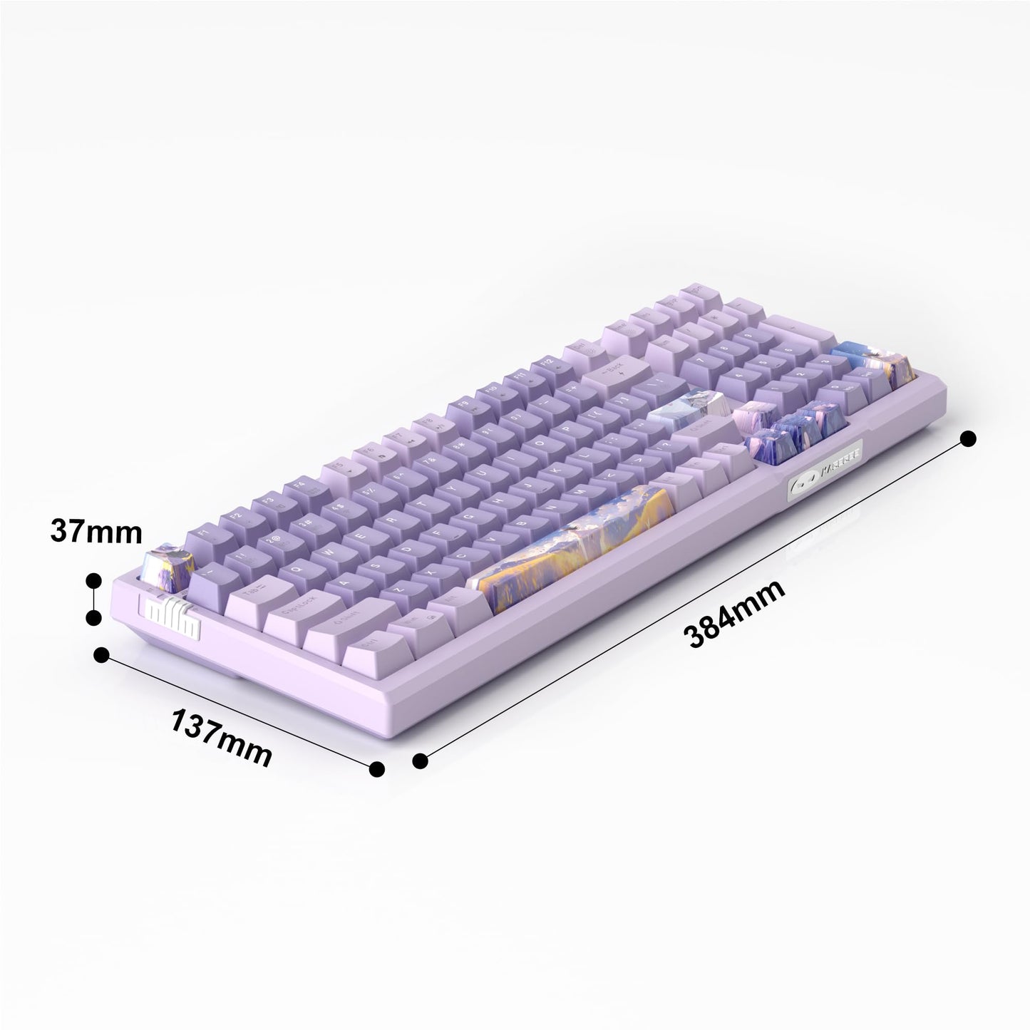 MageGee SKY98 Wireless Gasket Mechanical Gaming Keyboard, 96% Hot Swappable RGB Custom Creamy Keyboard with 5-Layer Sound Padding, BT/2.4G/USB-C, NKRO for Win/Mac (Lavender, Violet Switch)