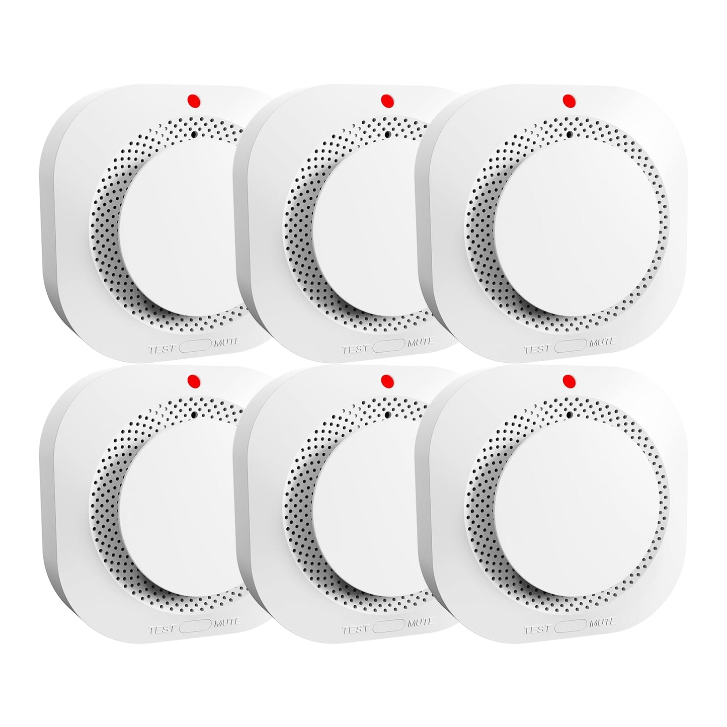 WARROXIDE Smoke Detectors for Home,Photoelectric Wireless Fire Alarms Replaceable Battery Powered,Portable Smoke Alarm with Test/Mute Button,Attic Smoke Detector,6 Pcs(Battery Not Included)