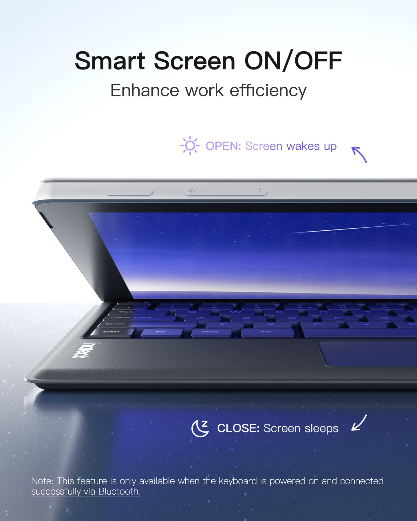 Inateck Surface Pro 7 Keyboard with Precision Touchpad, Bluetooth 5.3, 7-Color Backlight, Compatible with Surface Pro 7/7+/6/5/4, KB02027