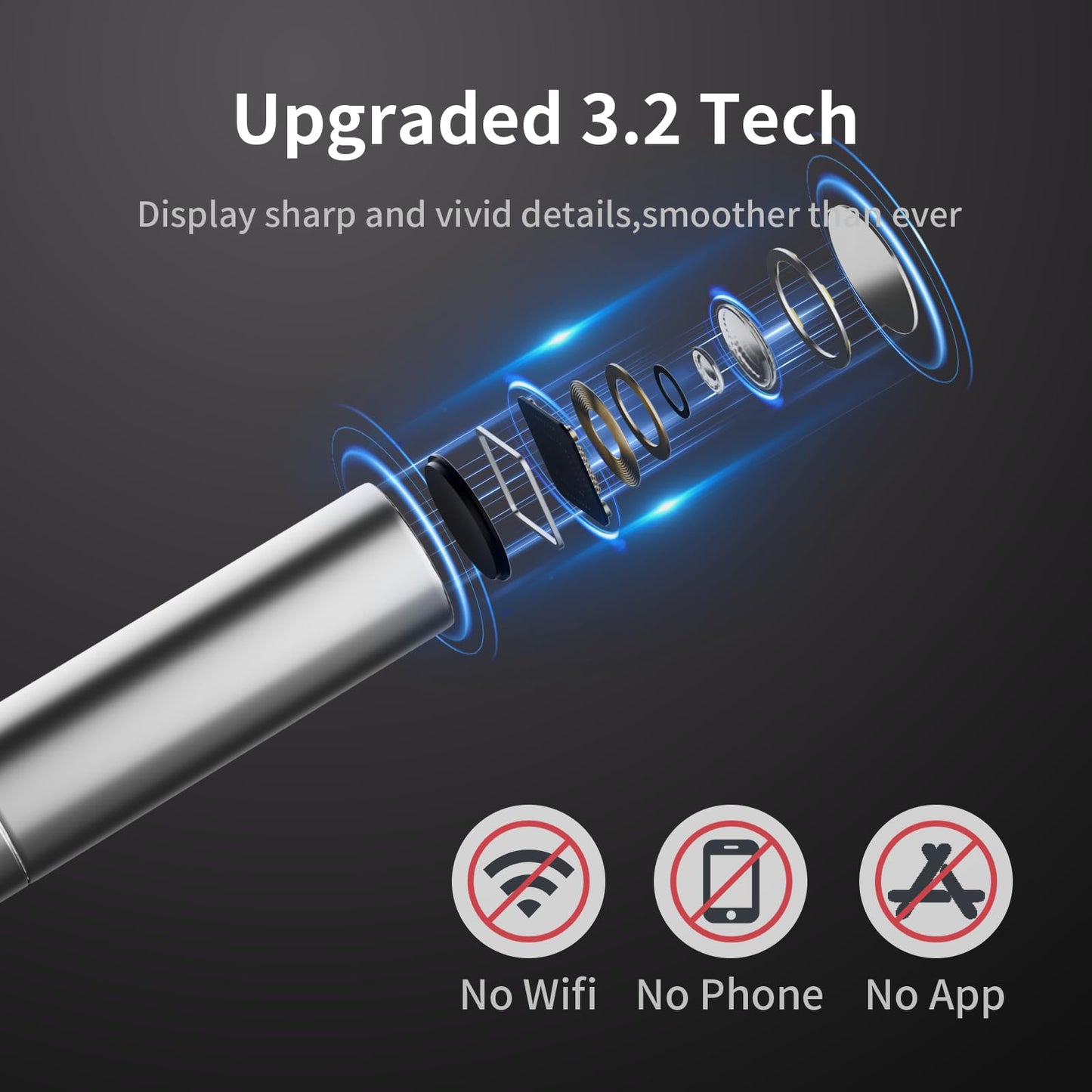 3.9mm Endoscope Camera with Light NIDAGE 1920P HD Industrial Borescope Inspection Camera with 4.3" IPS Screen, 5FT Semi-Rigid Cable, IP67 Waterproof Snake Cam for Car Engine Aircraft Mechanic Tools