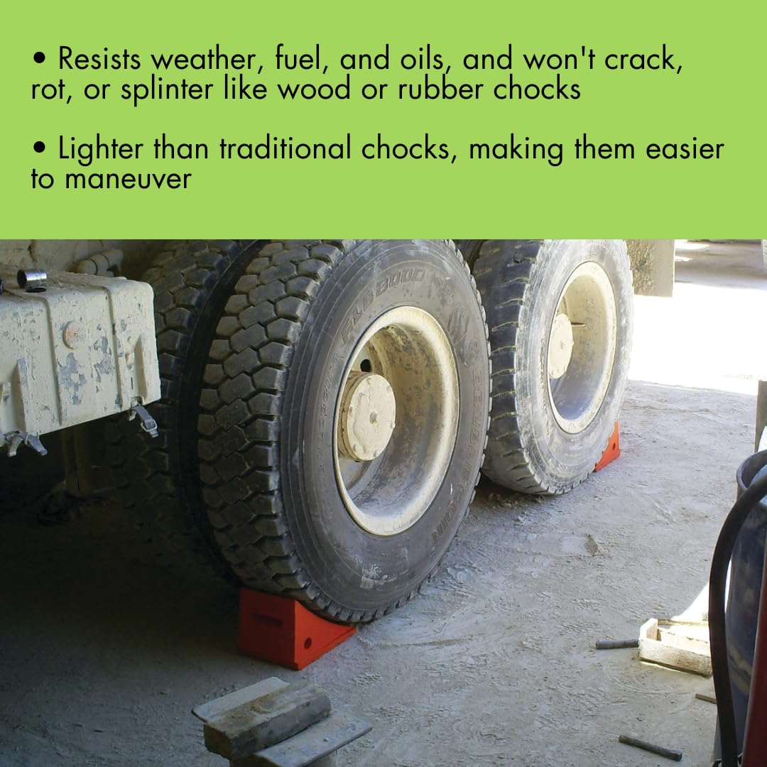 Checkers One Large Wheel Chock for 32-46" Tires, Heavy Duty Wheel Chocks for Semi Trucks, Utility, Tractor Trailer, 50k lb Load Capacity, Made in The USA, Polyurethane, UC1500-4.5