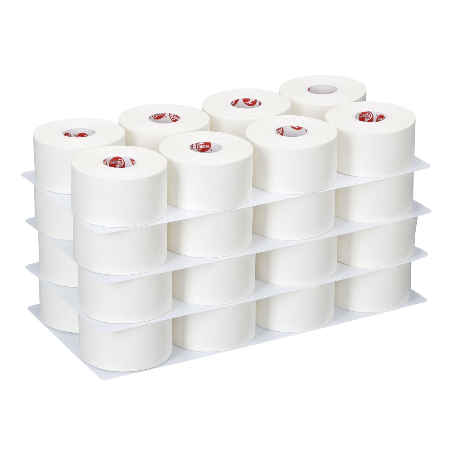 Cramer Team Color Athletic Tape, White, For Ankle, Wrist, and Injury Taping, Helps Protect and Prevent Injuries, Promotes Faster Healing, Athletic Training First Aid Supplies, 1.5", Bulk 32 Roll Case