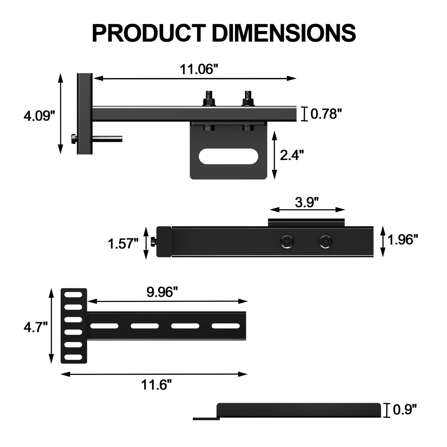 2 Pack Adjustable Headboard Brackets for Bed Base, Metal Headboard Brackets kit for Bed Frame, Black Footboard Extension Kit Compatible with Twin Full Queen King Bed