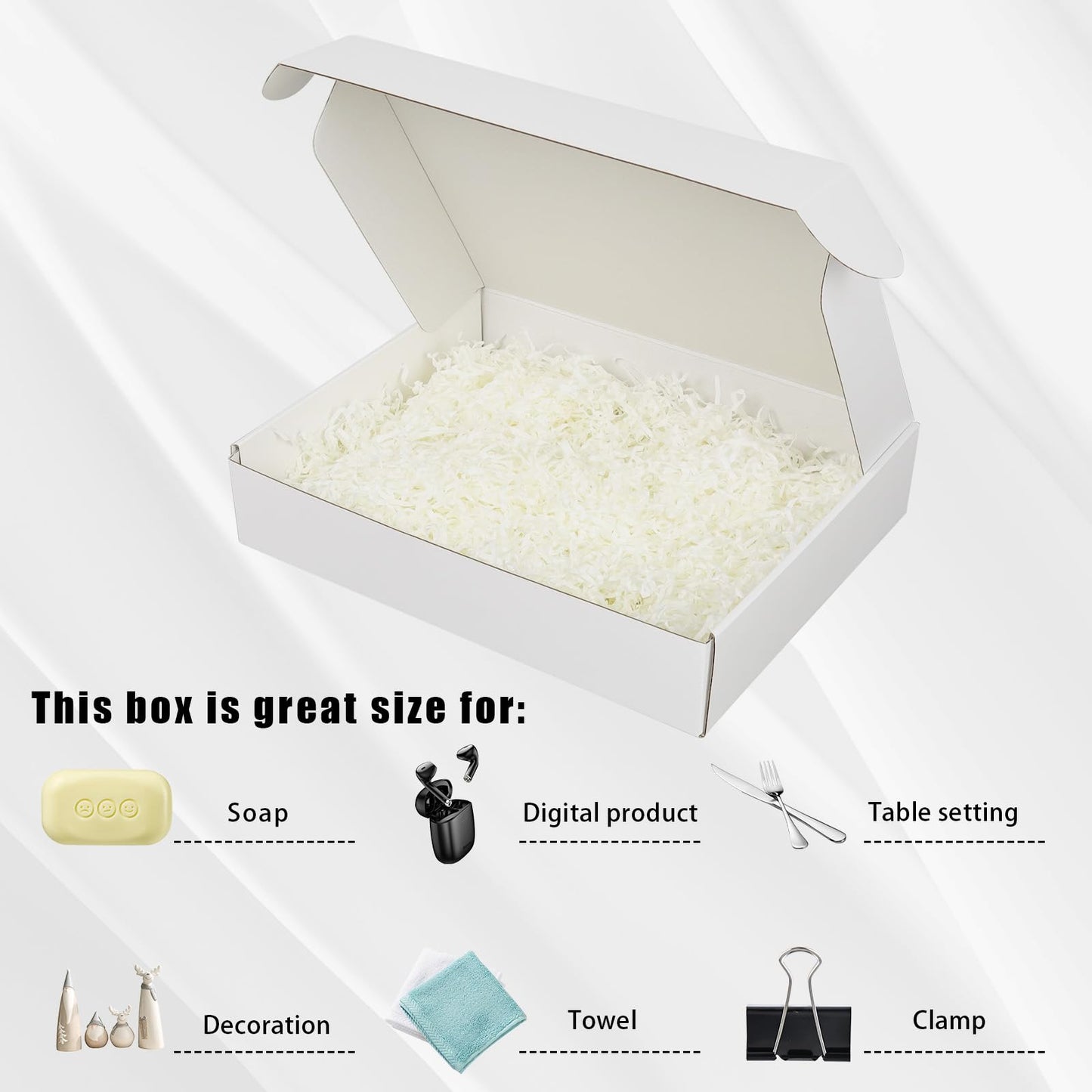 FORBFAN 10x8x2 Shipping Boxes, 40 Pack White Mailer Boxes for Small Business, Medium Corrugated Cardboard Boxes for Mailing & Shipping