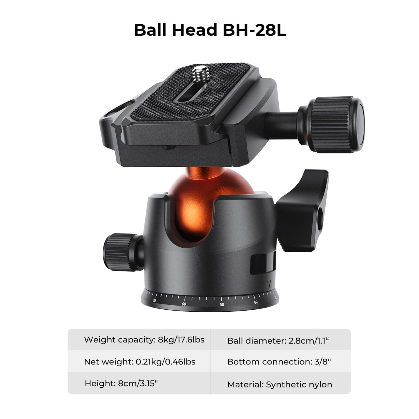 K&F Concept 76 inch Camera Tripod with Rotatable Multi-Angle Center Column,Lightweight Travel Outdoor DSLR Tripods with 360 Degree Ball Head Load Capacity 8kg/17.6lbs, Cellphone Clips for Smartphone