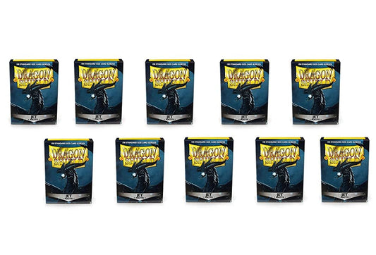 10 Packs Dragon Shield Matte Jet Standard Size 100 ct Card Sleeves Display Case